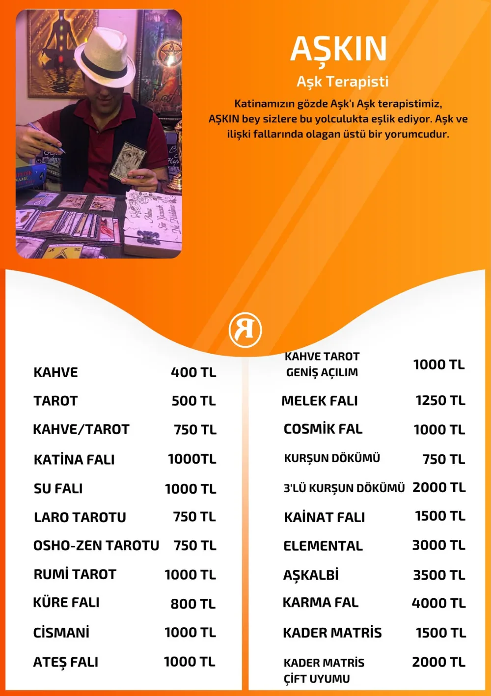 Aşkın hizmetleri, fiyat listesi ve hikayesi