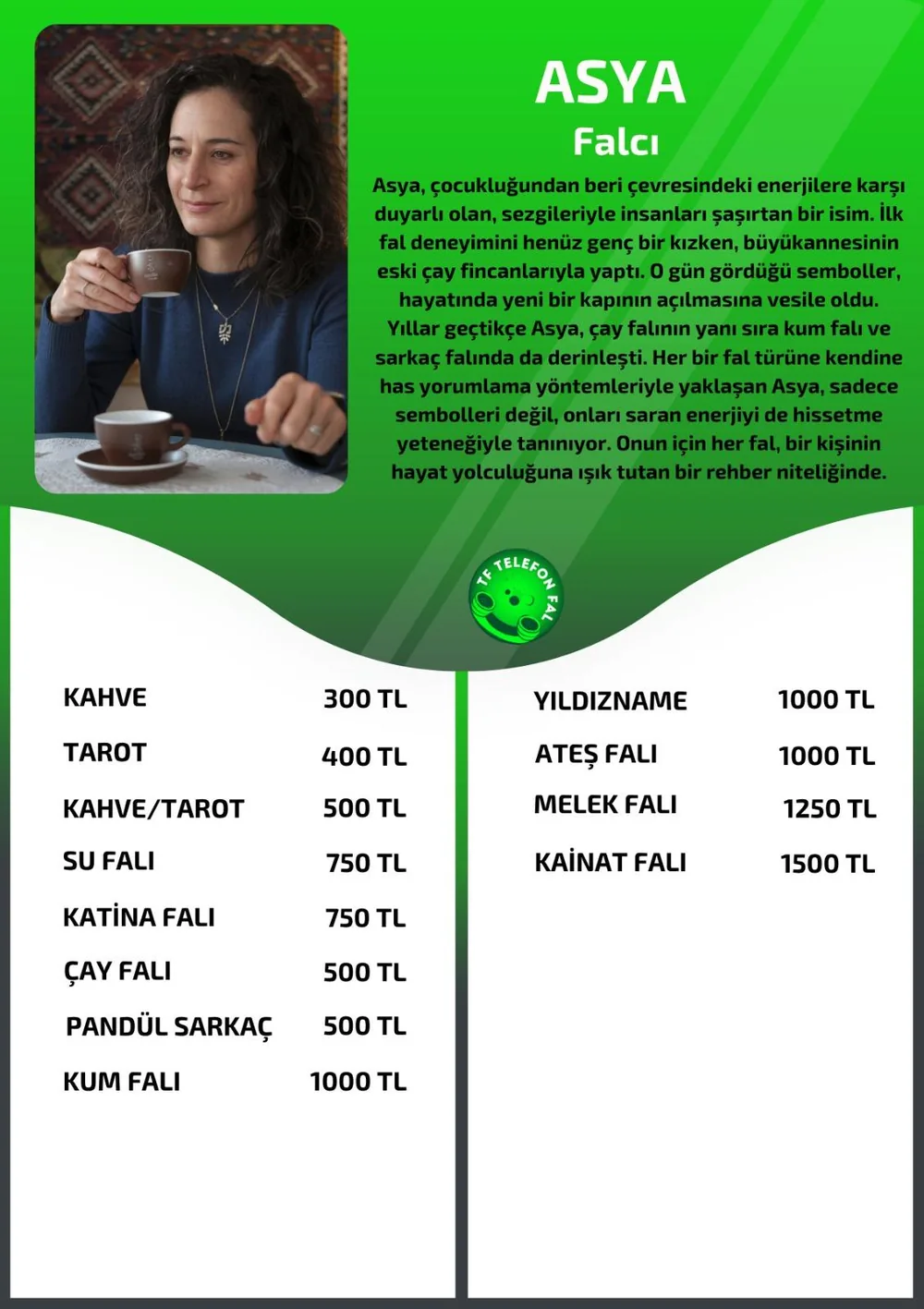 Asya hizmetleri, fiyat listesi ve hikayesi