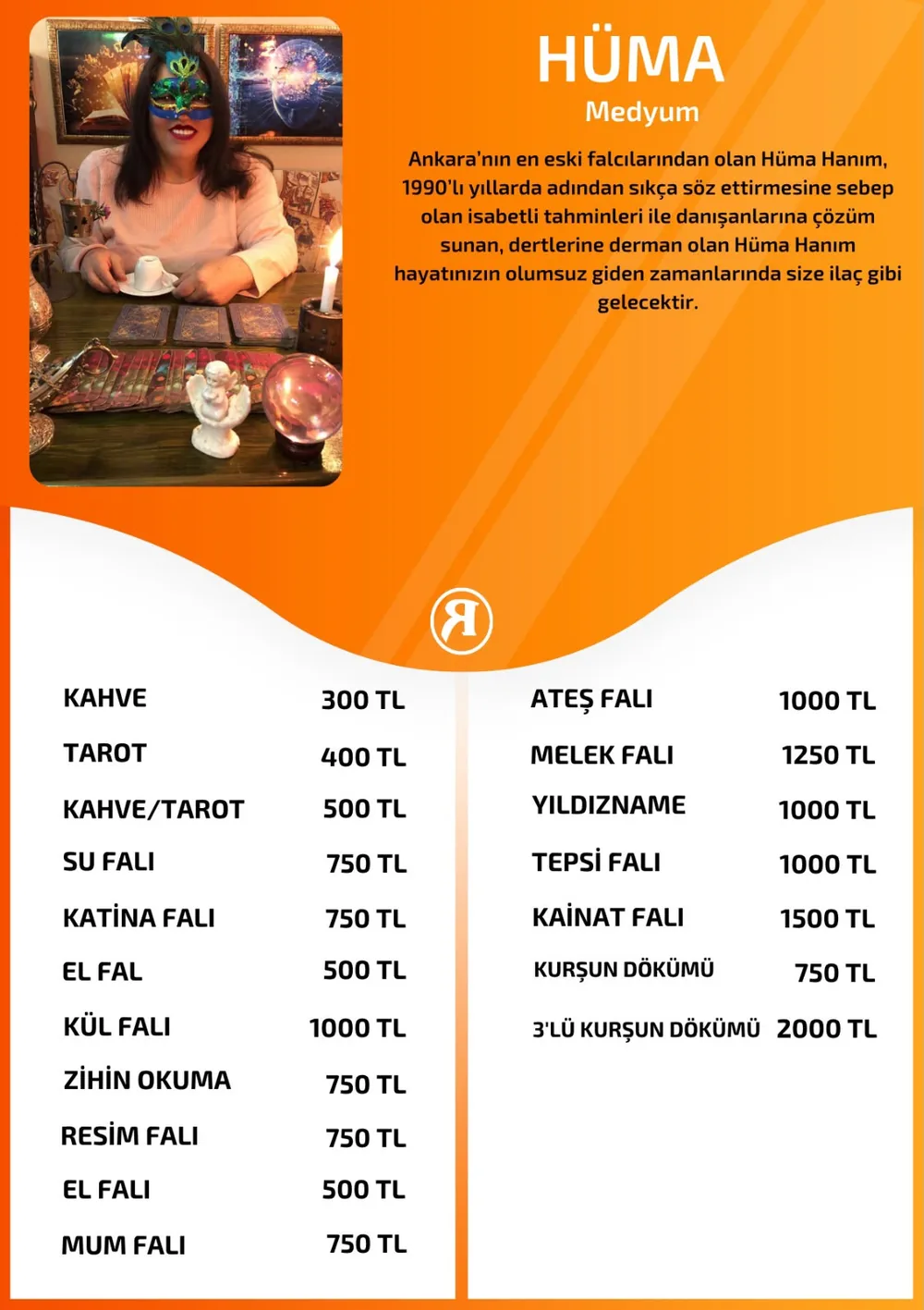 Hüma hizmetleri, fiyat listesi ve hikayesi