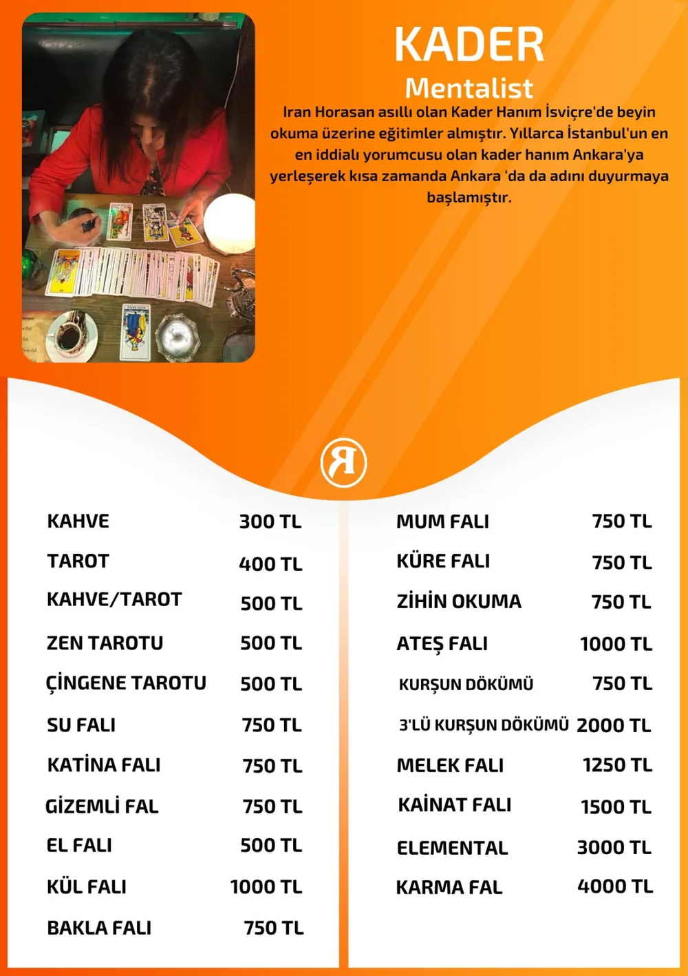 Kader hizmetleri, fiyat listesi ve hikayesi