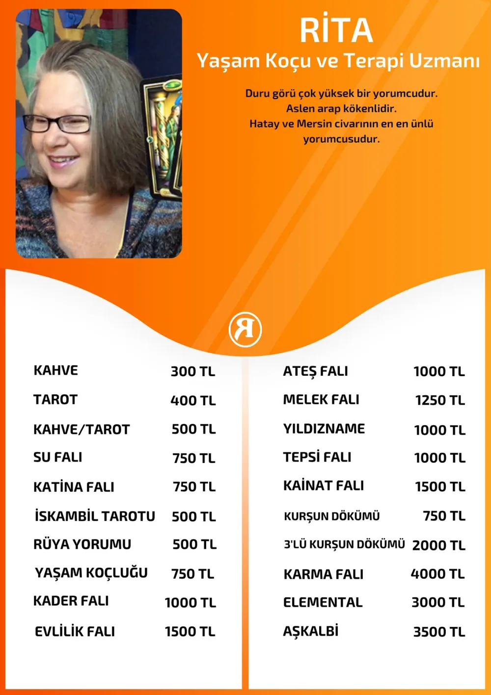 Rita hizmetleri, fiyat listesi ve hikayesi