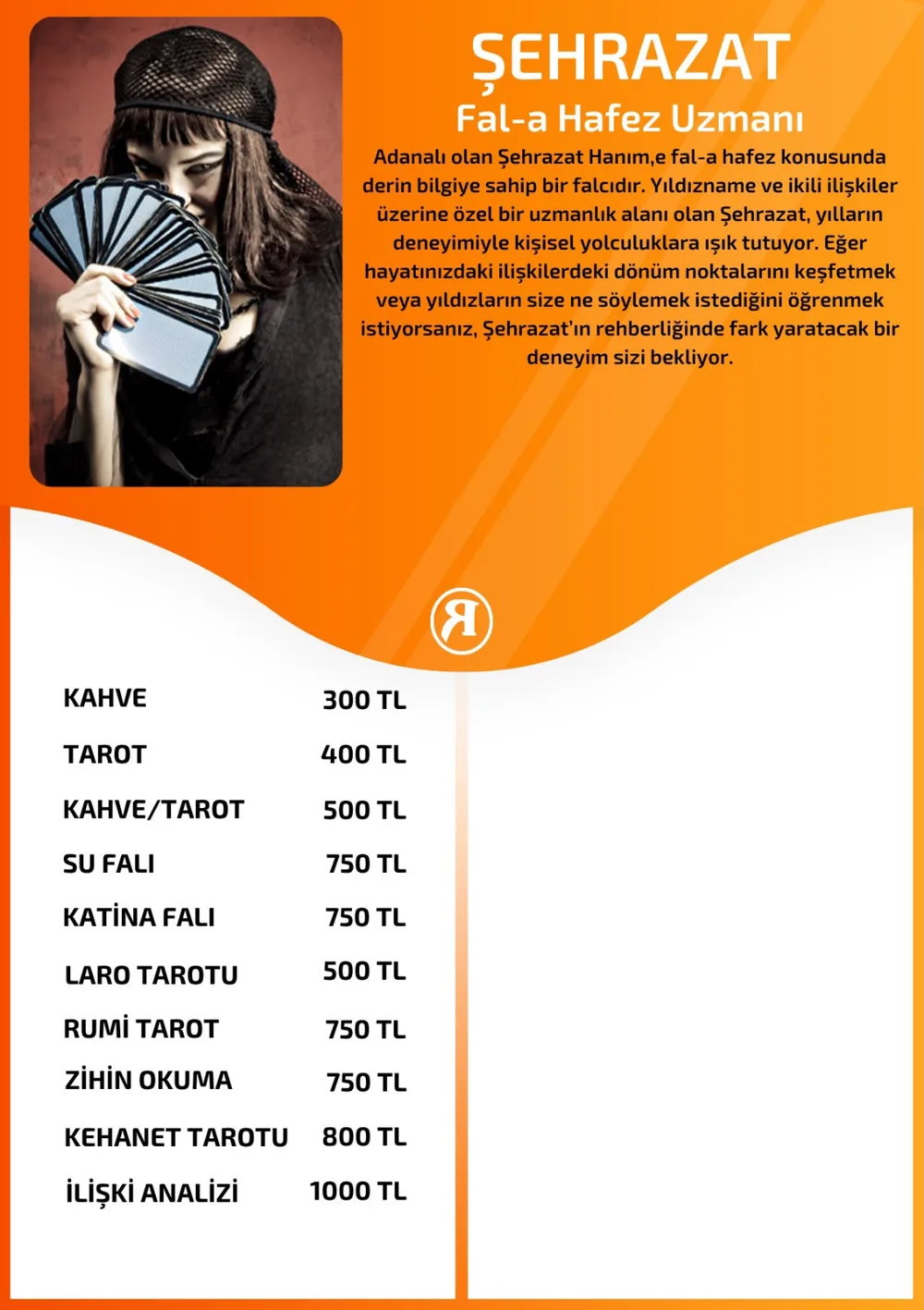 Şehrazat hizmetleri, fiyat listesi ve hikayesi