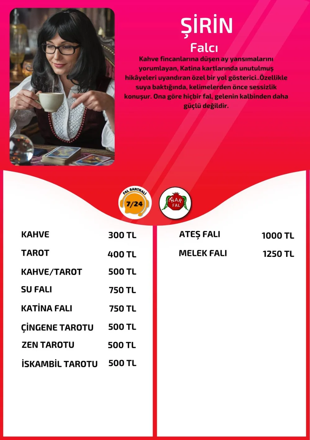 Şirin hizmetleri, fiyat listesi ve hikayesi